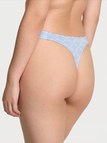 LOGO COTTON SHINE HIGH-LEG THONG PANTY Icy Blue P Bow Print(7ICR) 0908100 фото